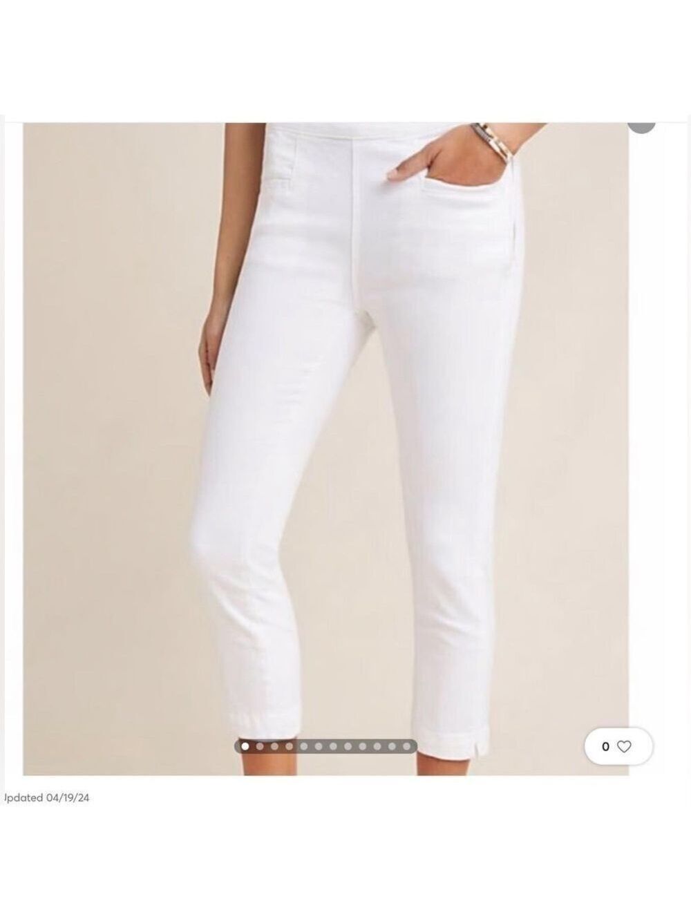 Anthropologie Pilcro and The LetterPress White High-Rise Denim Pants Leggings 27 - Picture 2 of 11